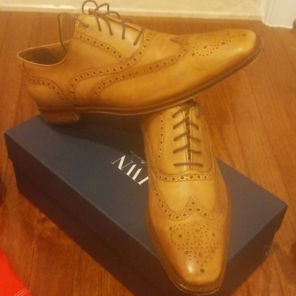 John W. Nordstrom beige wingtip Oxford shoes - Picture 5 of 5